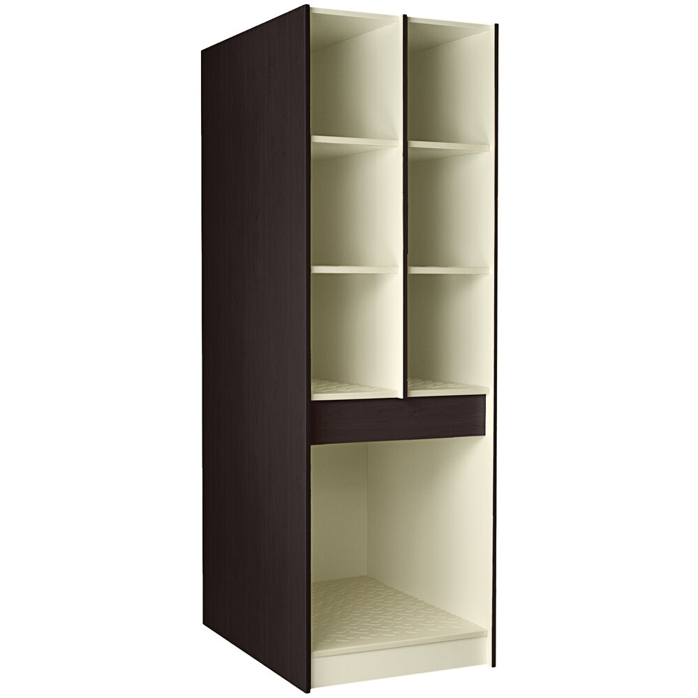 I.D. Systems 40" Deep Midnight Maple Instrument Storage Cabinet with (6) 12 3/8" Compartments and (1) 25 1/2" Compartment 89428 278440 Z023