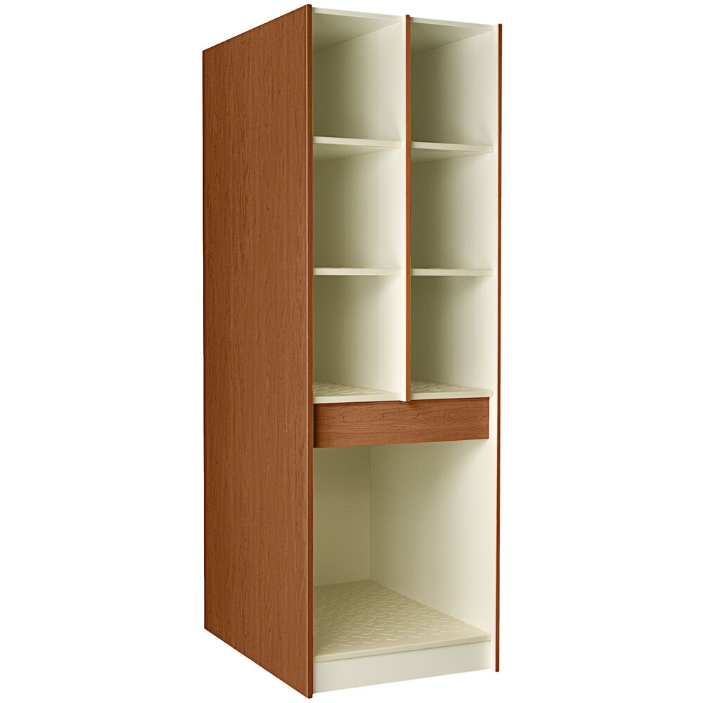 I.D. Systems 40" Deep Medium Cherry Instrument Storage Cabinet with (6) 12 3/8" Compartments and (1) 25 1/2" Compartment 89428 278440 Z003
