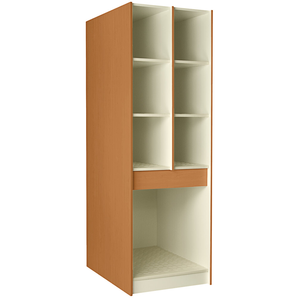 I.D. Systems 40" Deep Light Oak Instrument Storage Cabinet with (6) 12 3/8" Compartments and (1) 25 1/2" Compartment 89428 278440 Z024