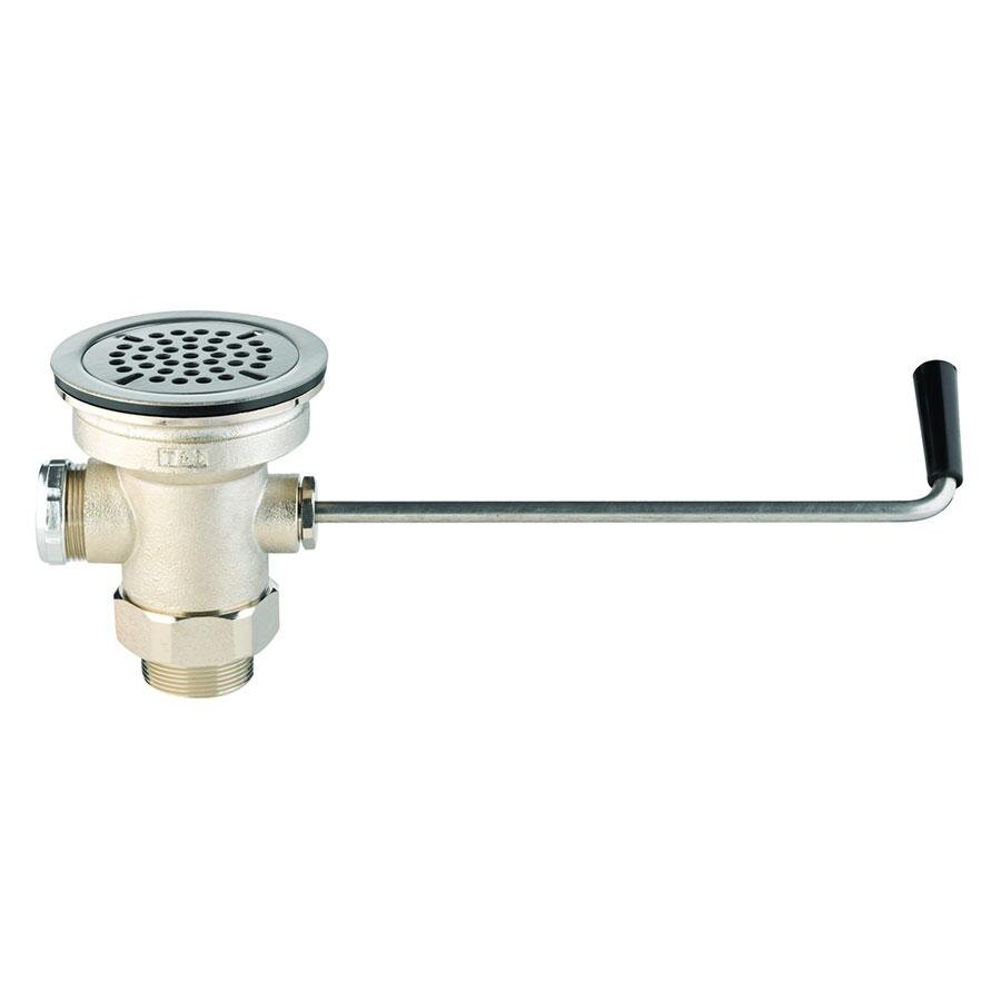 T&S B-3952-XS Rotary Waste Valve with Short Twist Handle and 3 1/2" Sink Opening