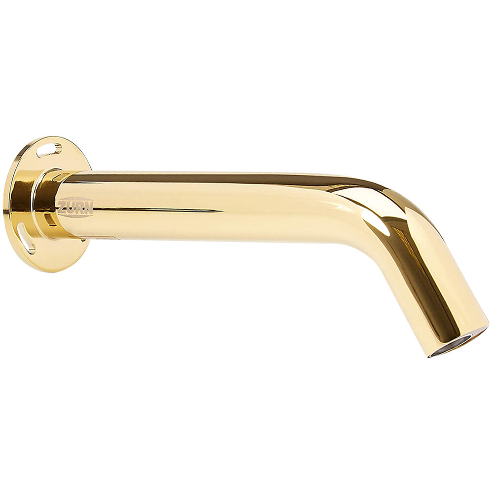 Zurn Elkay Z6957-XL-E-PB Nachi Series Wall Mount Vandal-Resistant Sensor Faucet with Polished Brass Cast Spout (1.5 GPM), Battery-Powered