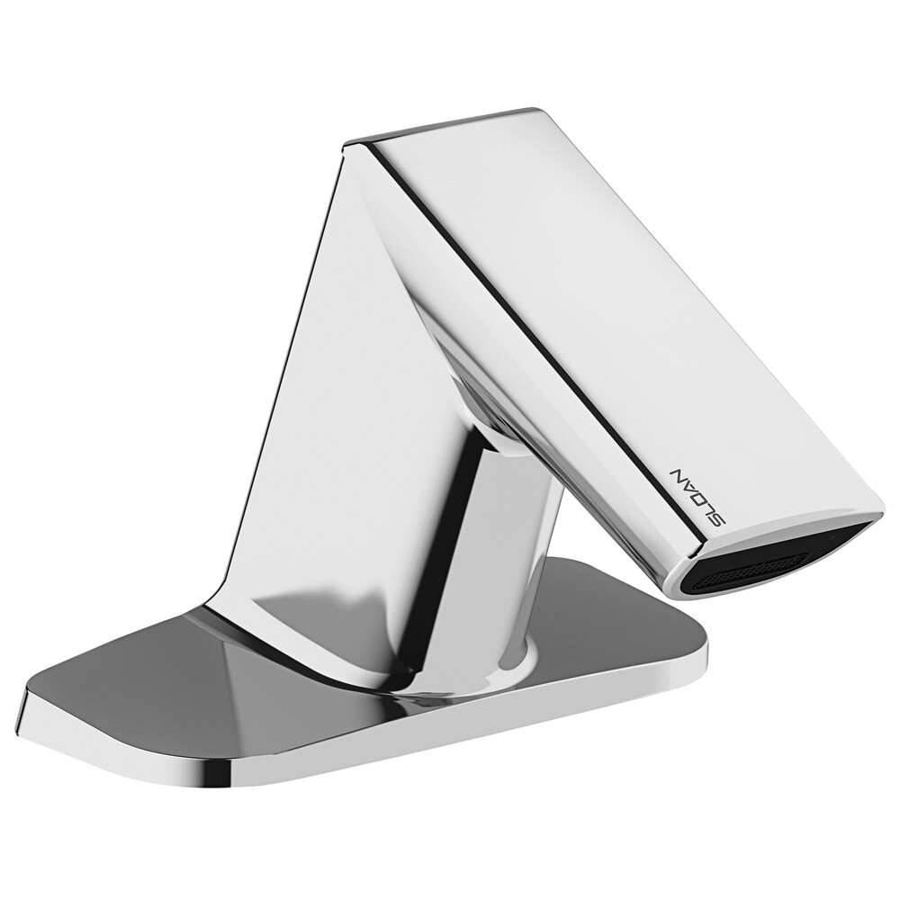 Sloan BASYS 3324052 Polished Chrome Battery Powered Deck Mounted 0.5 GPM Low Integrated Base Sensor Faucet with Multi-Laminar Spray Device