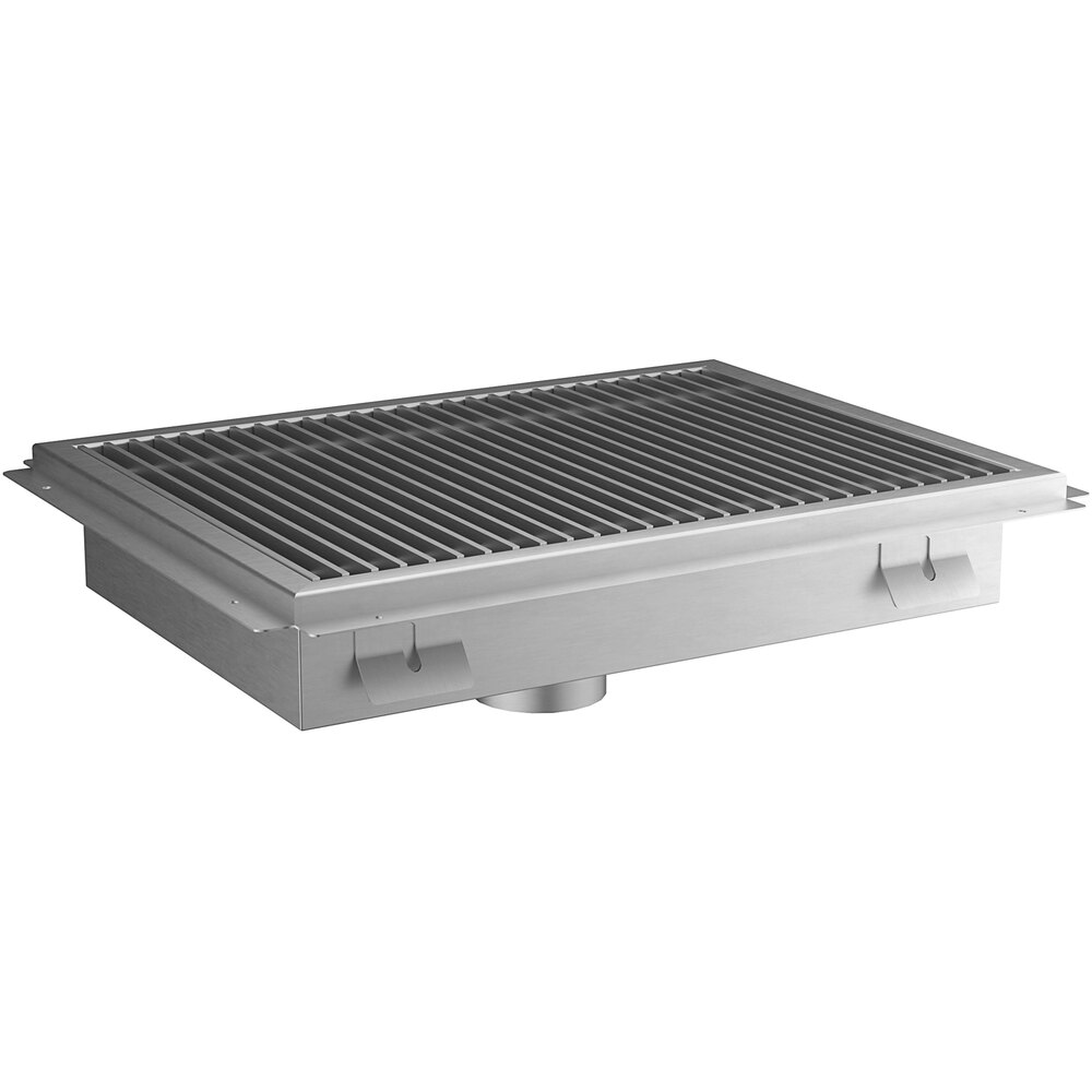 Regency 18" x 24" 14-Gauge Stainless Steel Floor Trough with Grate