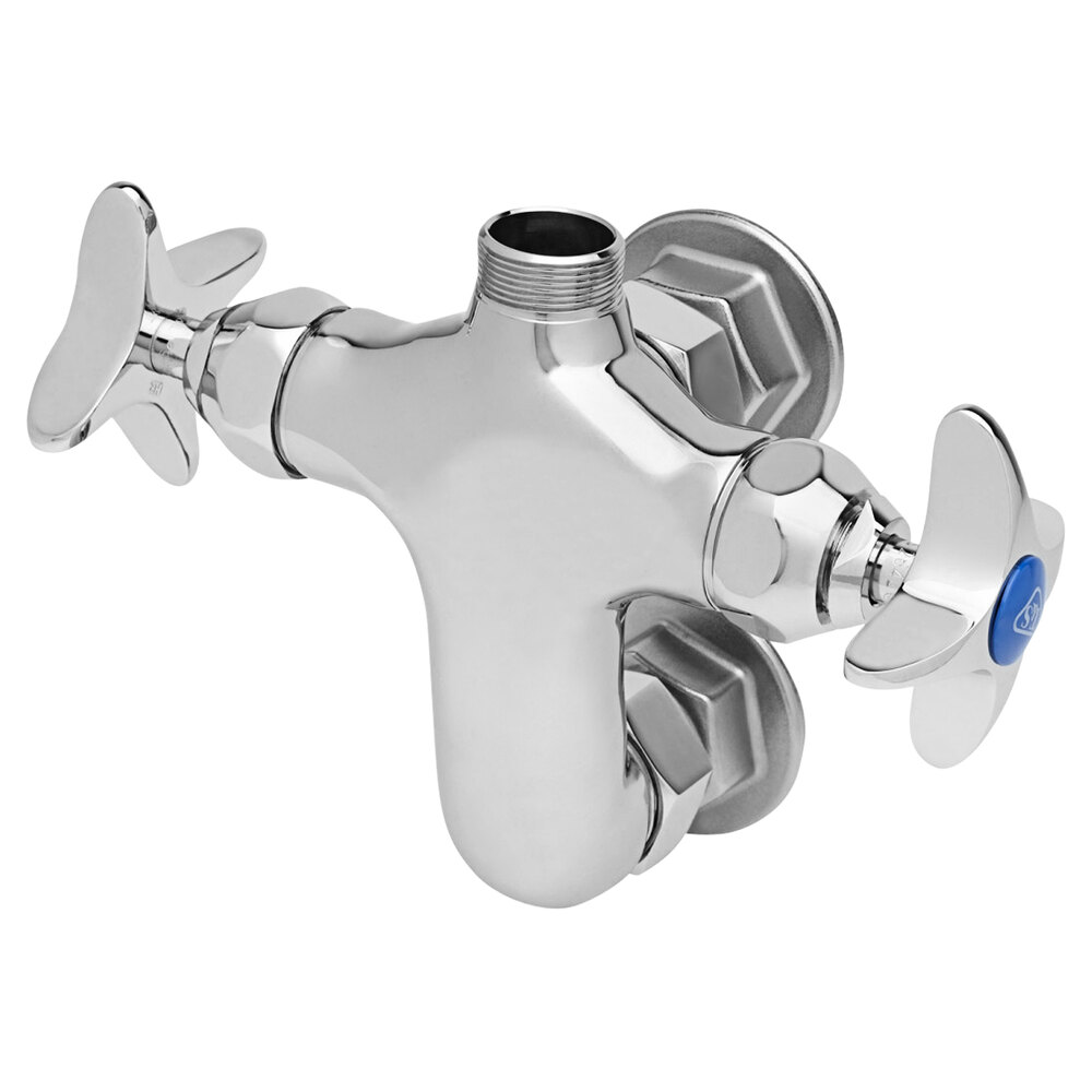 T&S B-0315-LN Wall Mounted Double Pantry Rigid Base Faucet with Vertical 3" Centers