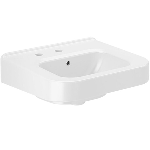 Sloan 3873206 Vitreous China Wall Mounted Ledgeback Lavatory with Single Centerset and Left Hand Soap Hole