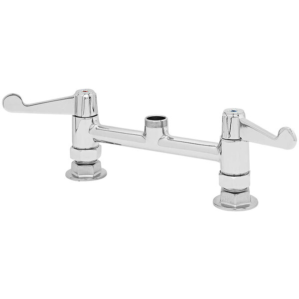 Equip by T&S 5F-8DWX00 Deck Mount Faucet Base with 8" Adjustable Centers and 4" Wrist Action Handles