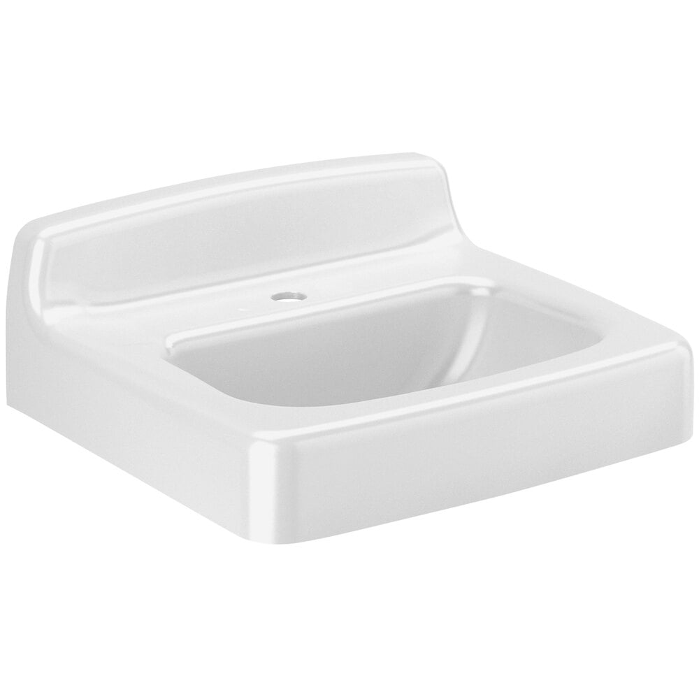 Sloan 3873117 Enameled Cast Iron Wall Mounted Backsplash Lavatory with Single Centerset