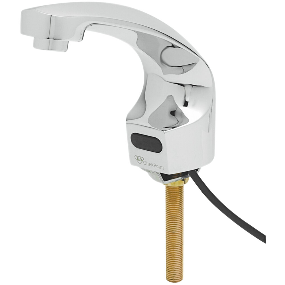 T&S EC-3102-TMV Single Hole Deck Mounted ChekPoint Hands-Free Sensor Faucet with Thermostatic Mixing Valve - 4 7/8" Cast Spout