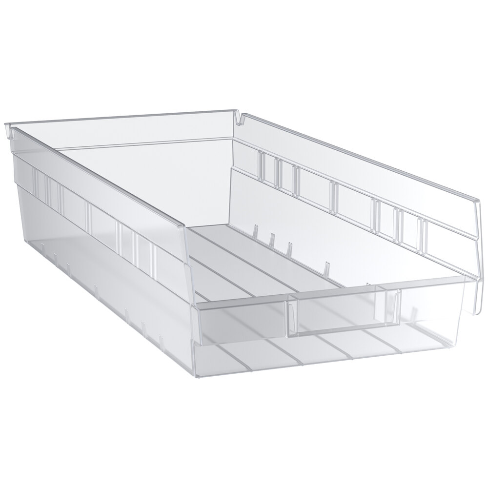 Regency Clear Shelf Bin, 17 7/8" x 8 3/8" x 4" - 10/Case