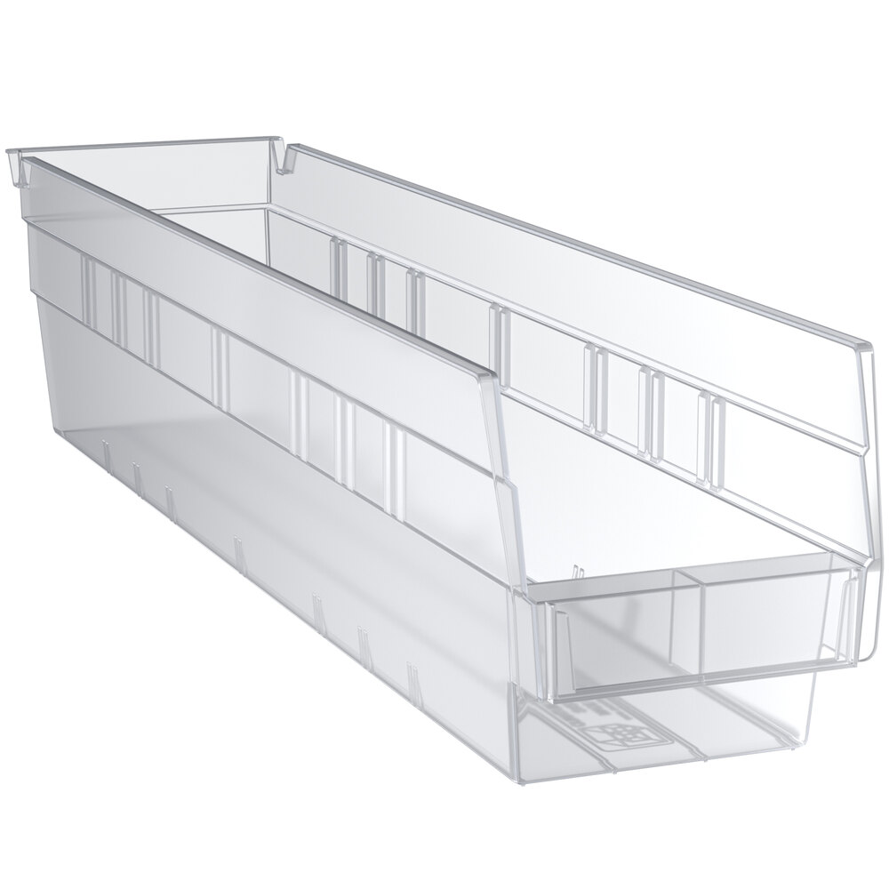 Regency Clear Shelf Bin, 17 7/8" x 4 1/8" x 4" - 20/Case