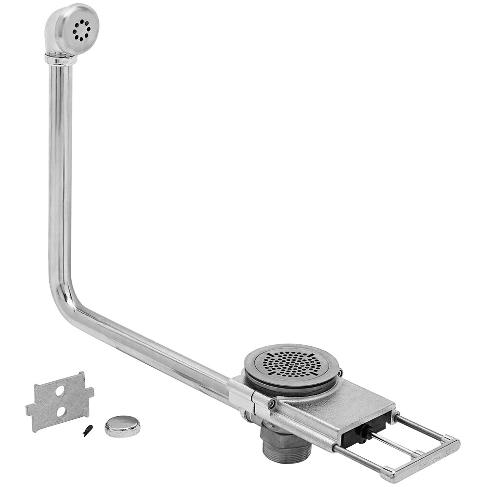 T&S B-3992-01 Modular Pull Waste Valve with Overflow Assembly - 3 1/2" Sink Openings