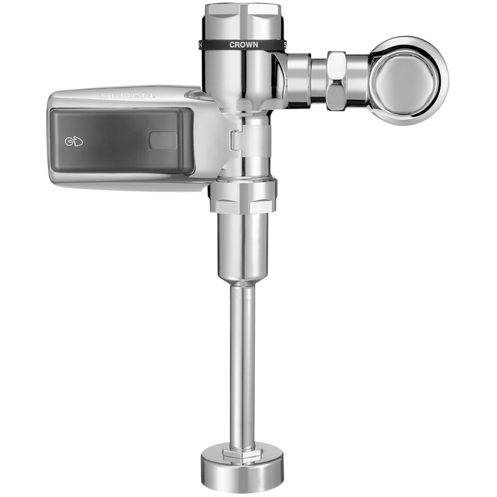 Sloan Crown 3122650 Polished Chrome Battery Powered Exposed Sensor Urinal Flushometer with Top Spud Fixture Connection - 1.0 GPF
