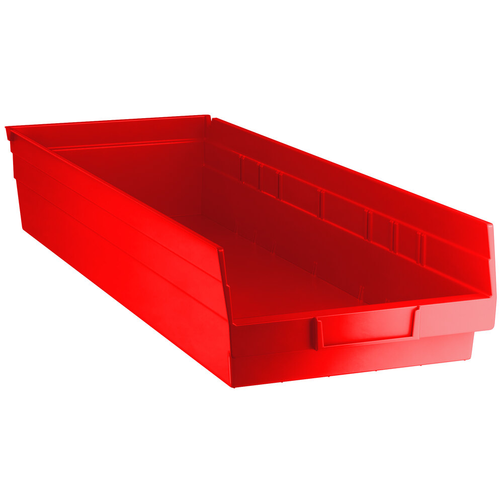 Regency Red Shelf Bin, 23 5/8" x 8 3/8" x 4" - 6/Case