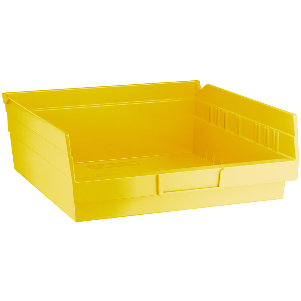 Regency Yellow Shelf Bin, 11 5/8" x 11 1/8" x 4" - 8/Case