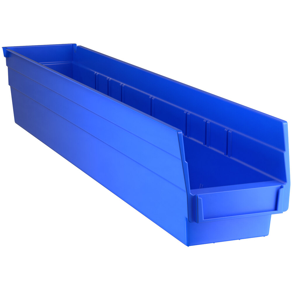 Regency Blue Shelf Bin, 23 5/8" x 4 1/8" x 4" - 16/Case