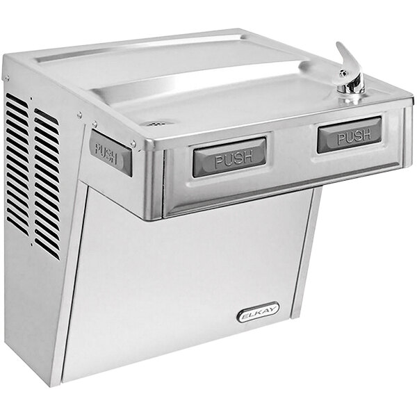 Zurn Elkay EMABF8S 8 GPH Stainless Steel Mechanical Activation Wall Mount Non-Filtered Drinking Fountain - 115V - Chilled