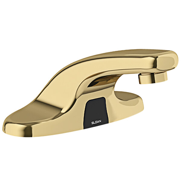 Sloan Optima 3365658BT Polished Brass Hardwired Deck-Mounted 0.5 GPM Low Integrated Base Body Infrared Sensor Faucet with Multi-Laminar Spray Device