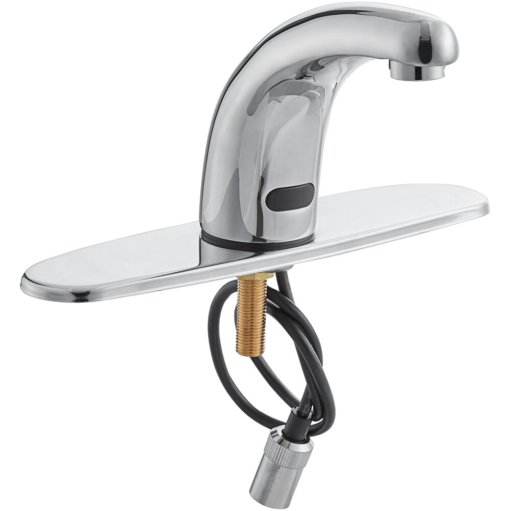 Waterloo Deck-Mounted Hands-Free Sensor Faucet with 4 3/4" Cast Spout and 10" Chrome-Plated Faucet Deck Plate