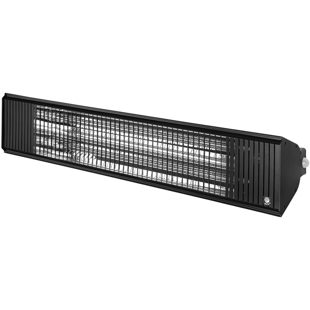 Aura Carbon Black Aluminum Carbon Fiber Electric Infrared Heater with Remote - 208/240V, 4000W