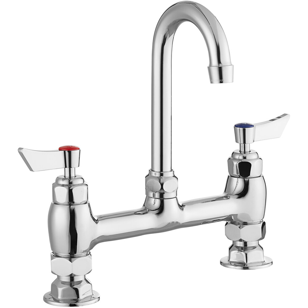 Waterloo Deck Mount Faucet with 3 1/2" Gooseneck Spout and 8" Centers