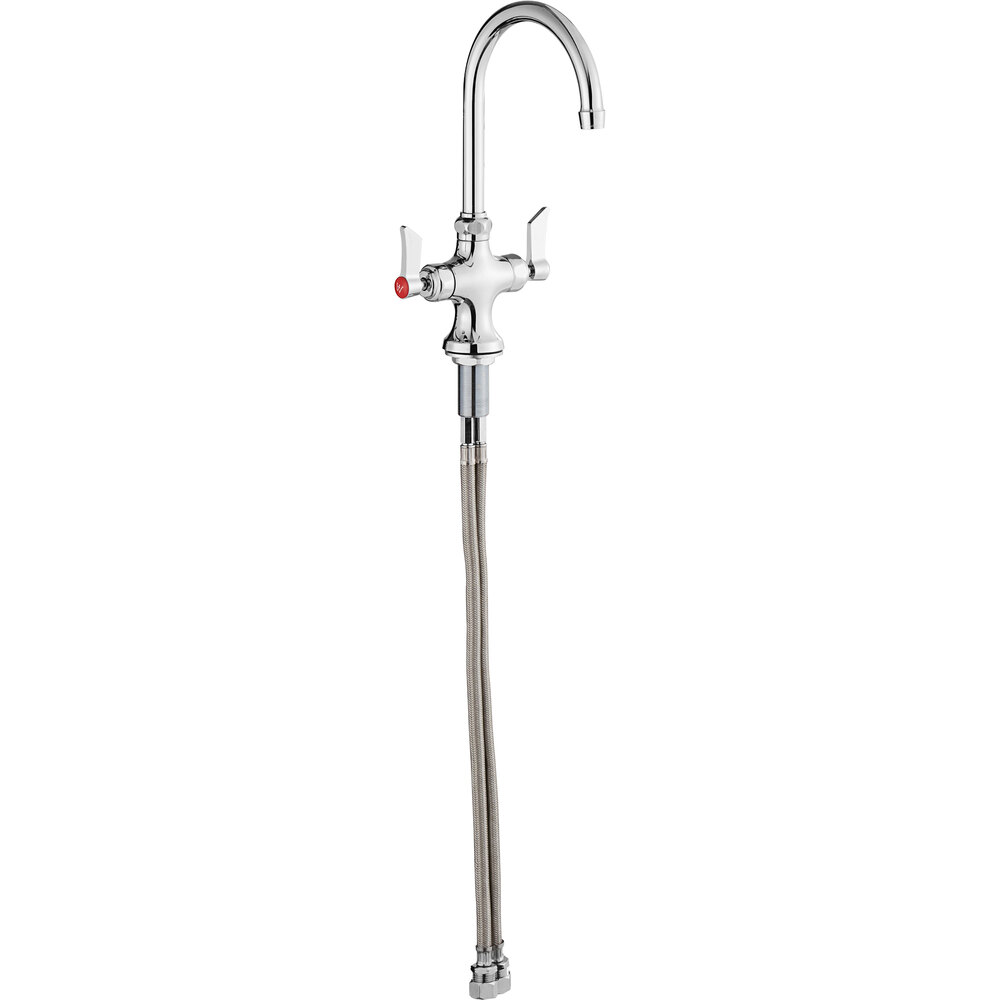 Waterloo Deck Mount Faucet with 6" Gooseneck Spout and Supply Hoses