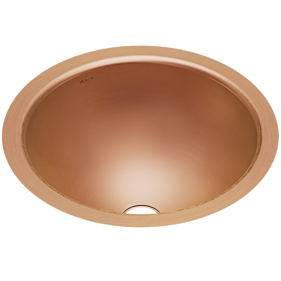 Zurn Elkay ELUH12LV-CU CuVerro Antimicrobial Copper Single Bowl ADA Undermount Sink with Overflow Assembly - 12" x 12" x 6" Bowl