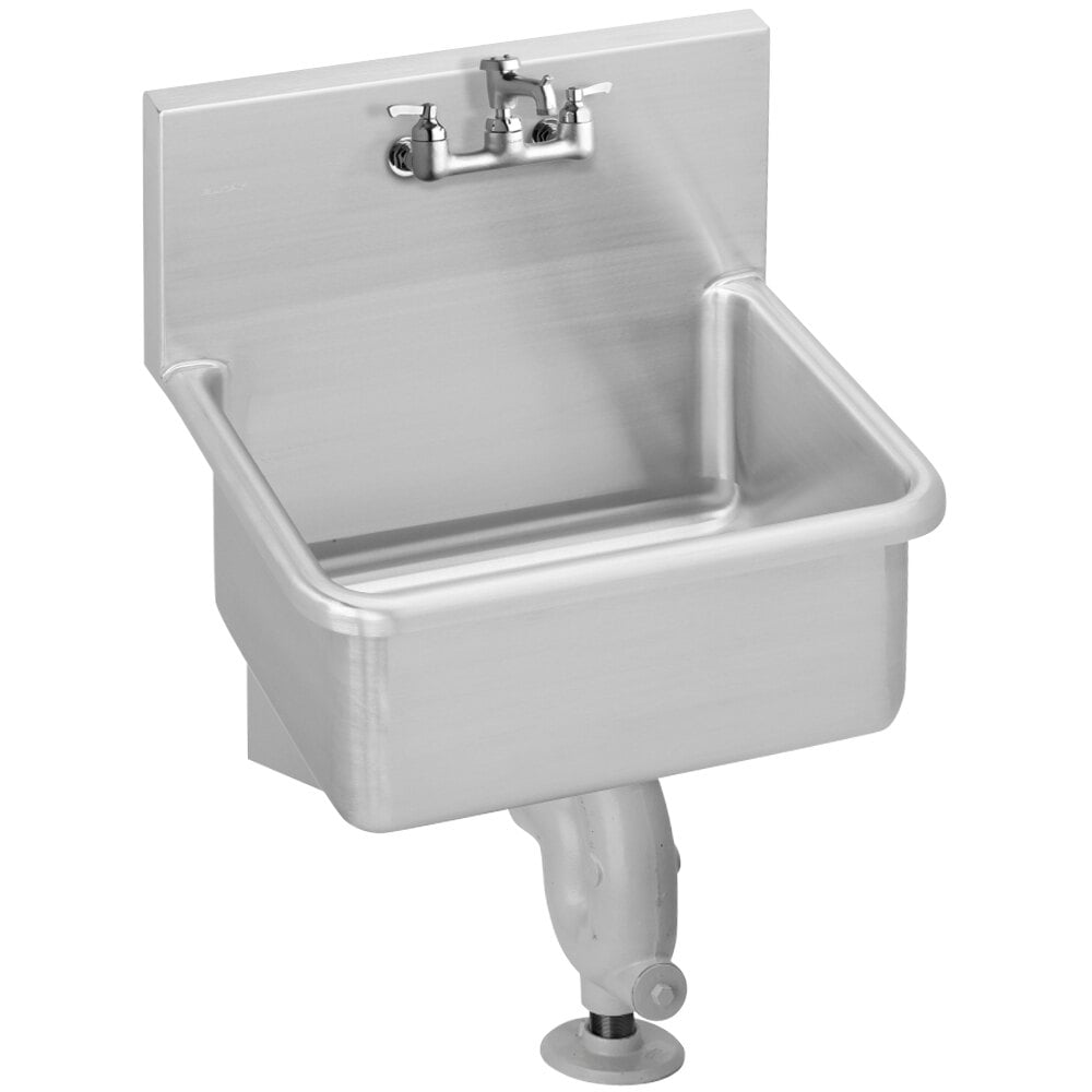 Zurn Elkay ESSB2520C 25" x 19 1/2" Wall Mounted Service Sink with Faucet and Cast Iron P-Trap