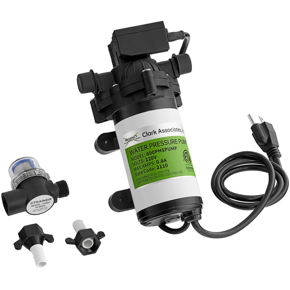 Regency Utility Water Pump with Garden Hose Inlet for Portable Hand Sink Carts - 115V