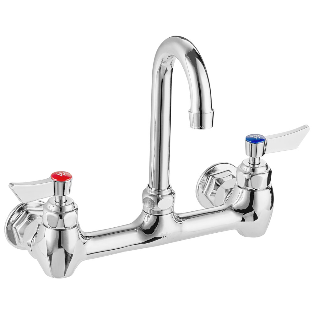 Waterloo Wall Mount Faucet with 3 1/2" Gooseneck Spout and 8" Centers