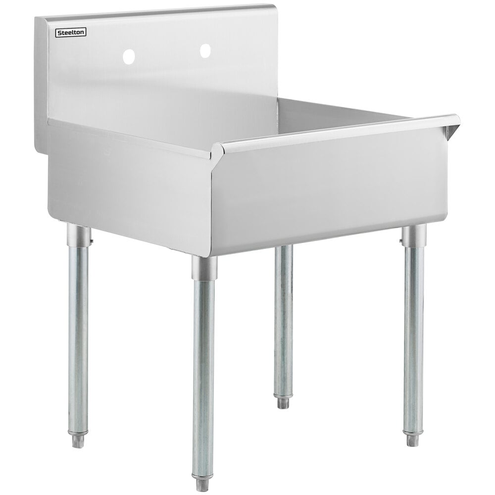 Steelton 21" x 24" x 8" 18-Gauge 430 Stainless Steel Standing Mop Sink