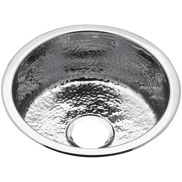 Zurn Elkay SCF16FBSH Stainless Steel Single Bowl Hammered Mirror Dual Mount Bathroom Sink - 16 3/8" x 16 3/8" x 7" Bowl