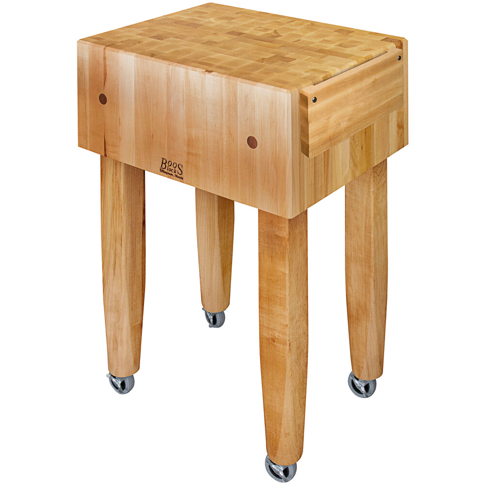 John Boos & Co. PCA2-C 24" x 18" PCA Maple Butcher Block with Knife Holder and Casters