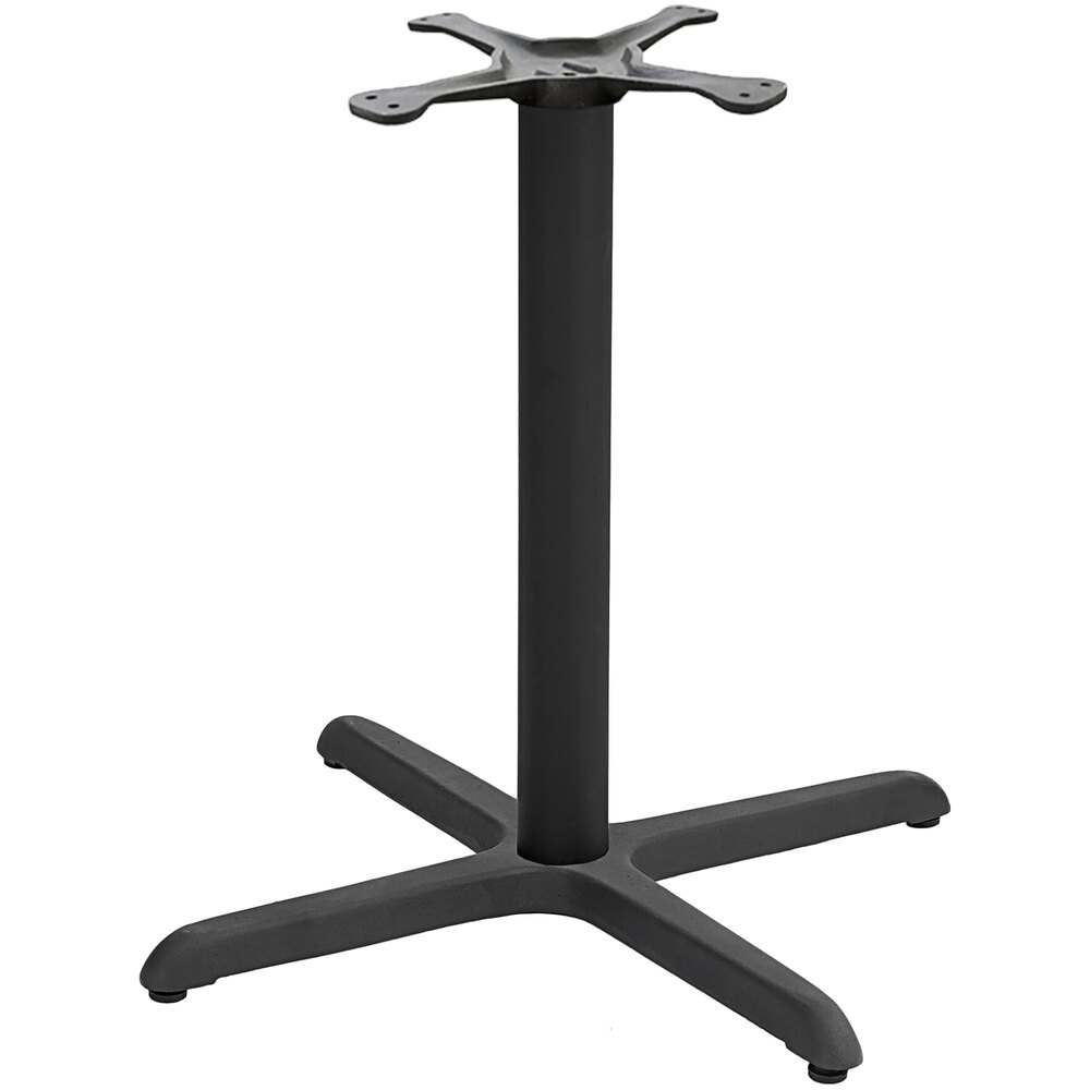 American Tables & Seating 30" x 30" Black 3-Piece Standard Height Outdoor Table Base Kit with 3" Column