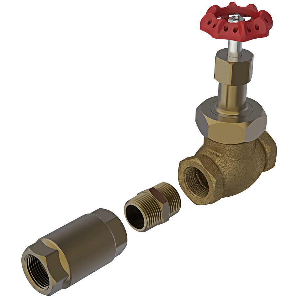 Sani-Lav M1GCH Red Globe Valve Handle for M1 Hot and Cold Mixing / Washdown Station - 3/4" NPT Female Connections