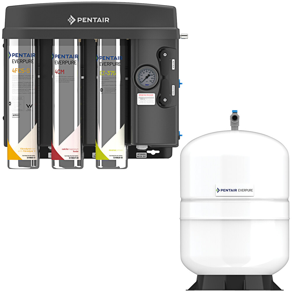 Everpure EV9975-64 EZ-RO 375/5G-BL Blended Reverse Osmosis System with White 5 Gallon Tank - 375 GPD
