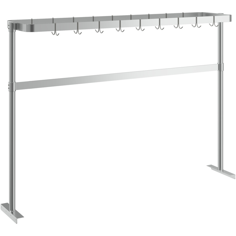 Regency 72" Stainless Steel Table-Mounted Pot Rack with 18 Hooks
