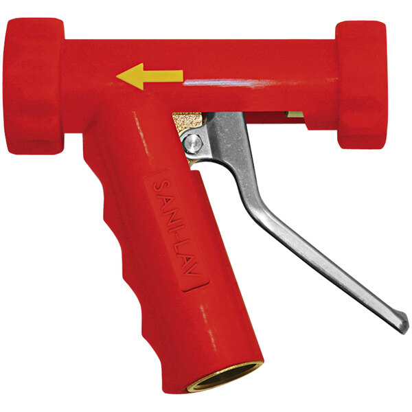 Sani-Lav N8R Large Red Industrial Insulated Spray Nozzle with Stainless Steel Handle