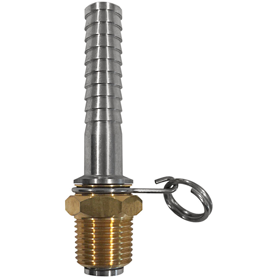 Sani-Lav N21 Brass / Stainless Steel Swivel Hose Adapter with 1/2" Hose Barb Inlet and 1/2" MNPT Outlet Connections