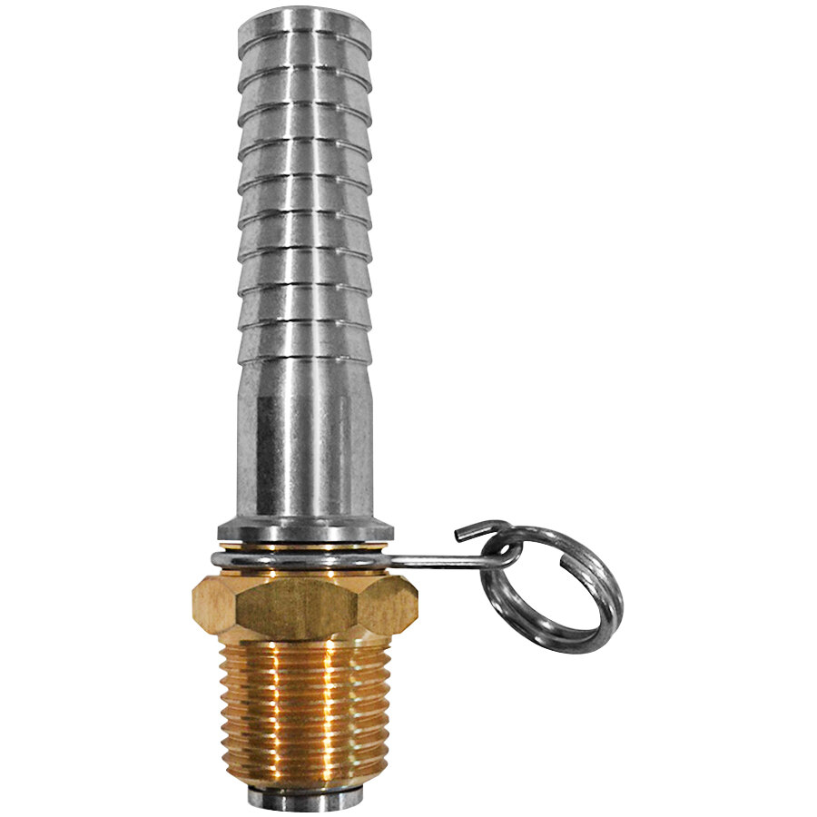 Sani-Lav N22 Brass / Stainless Steel Swivel Hose Adapter with 5/8" Hose Barb Inlet and 1/2" MNPT Outlet Connections