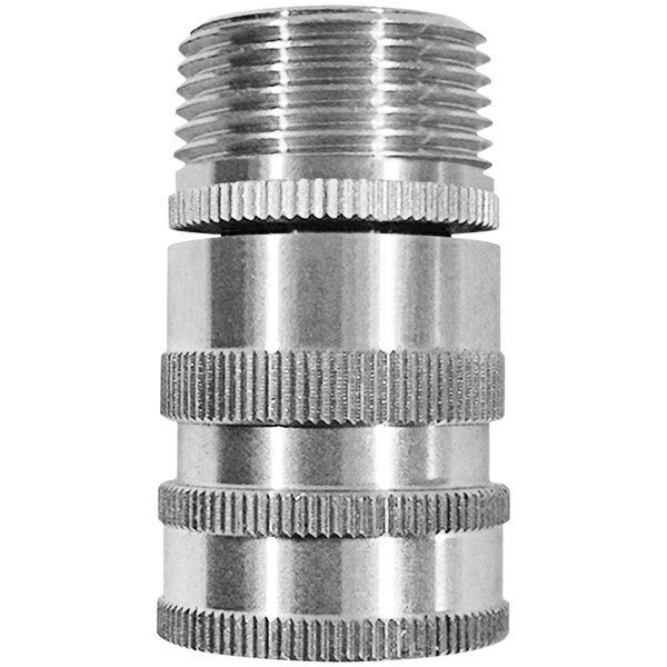 Sani-Lav N28S Quick Disconnect Stainless Steel Non-Swivel Hose Adapter with 3/4" FGHT Inlet and 3/4" MNPT Outlet Connections