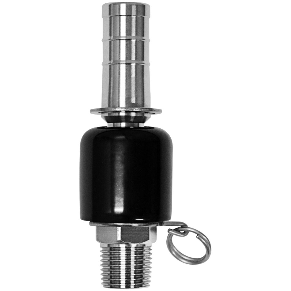 Sani-Lav N27S Stainless Steel Swivel Ball Adapter with 3/4" Hose Barb Inlet and 1/2" MNPT Outlet Connections