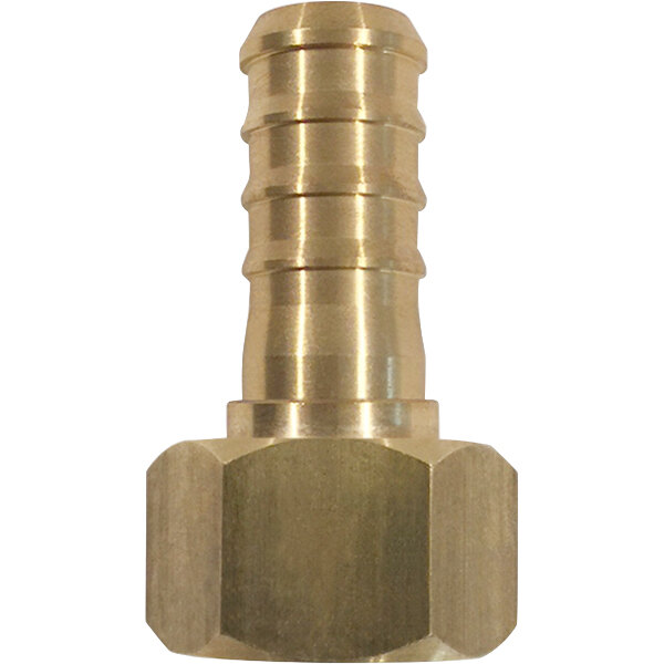 Sani-Lav H20 Brass Non-Swivel Hose Adapter with 3/4" Hose Barb Inlet and 3/4" FGHT Outlet Connections