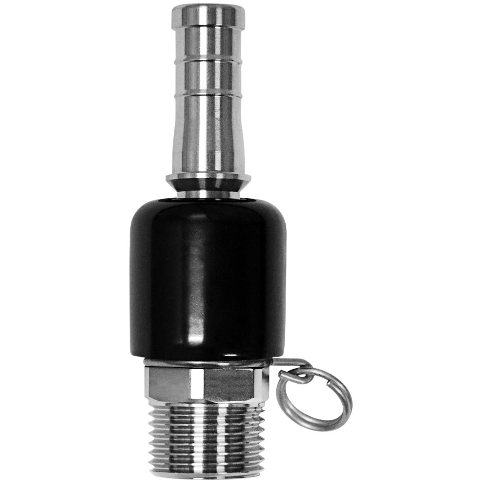 Sani-Lav N34S Stainless Steel Swivel Ball Adapter with 5/8" Hose Barb Inlet and 3/4" MGHT Outlet Connections