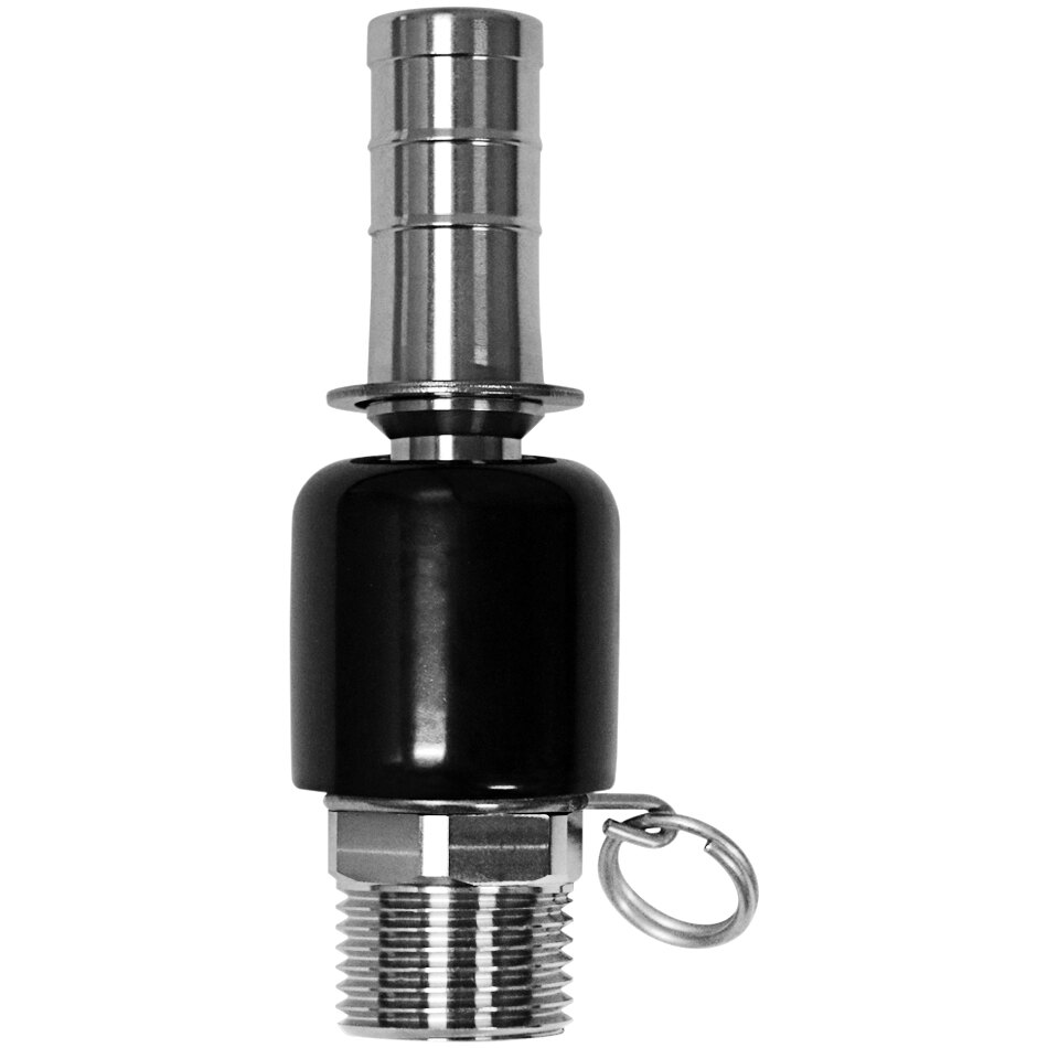Sani-Lav N35S Stainless Steel Swivel Ball Adapter with 3/4" Hose Barb Inlet and 3/4" MGHT Outlet Connections