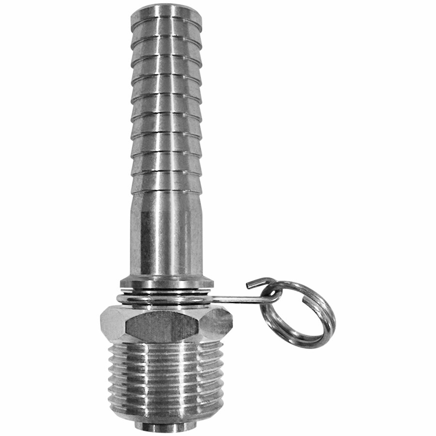 Sani-Lav N36S Stainless Steel Swivel Hose Adapter with 5/8" Hose Barb Inlet and 3/4" MGHT Outlet Connections