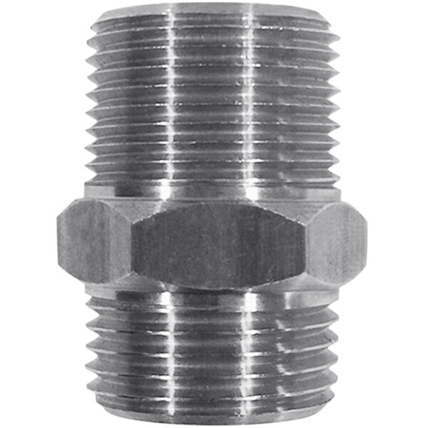 Sani-Lav H26S Stainless Steel Non-Swivel Hose Adapter with 3/4" MGHT Inlet and 3/4" MNPT Outlet Connections