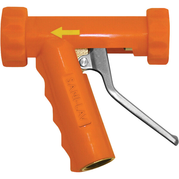Sani-Lav N8 Large Orange Industrial Insulated Spray Nozzle with Stainless Steel Handle