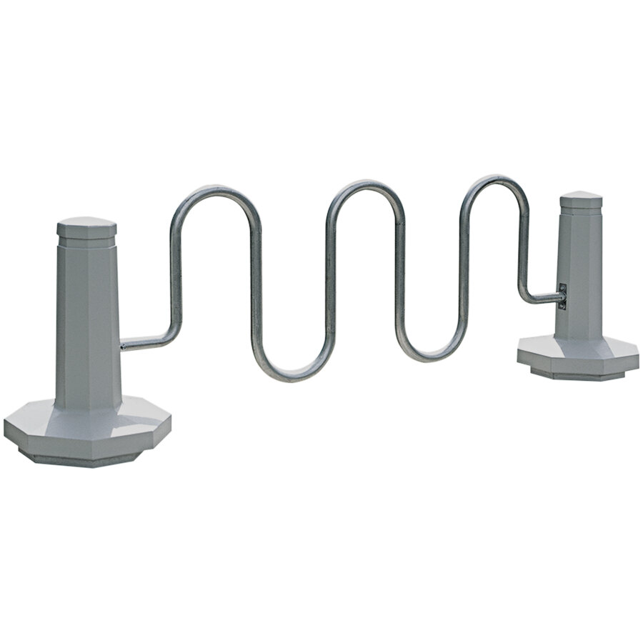 Wausau Tile 41" Concrete Surface Mount Bollards with 5-Loop Powder-Coated Metal Bike Rack TF7193