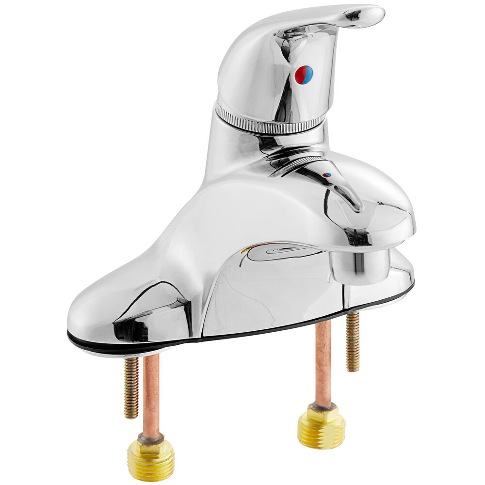 Regency Deck Mounted Restroom Faucet with 3 5/8" Cast Spout, 4" Centers, and Single Lever Handle