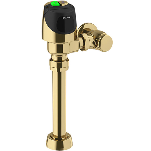 Sloan 3370444 ECOS Battery Powered Polished Brass Dual Flush Exposed Sensor Water Closet Flushometer - 1.1 / 1.6 GPF